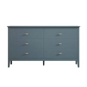 mironel Stormy Blue 6-Drawer Chest – Oakham Stylish Storage Solution