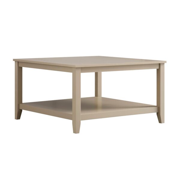 mironel Deep Greige 80cm Square Coffee Table – Oakham Modern Centerpiece - Image 2