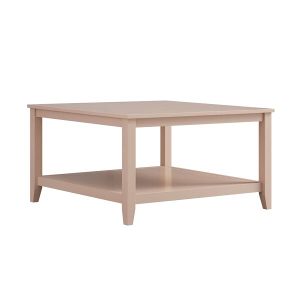 mironel Nude Pink 80cm Square Coffee Table – Oakham Chic Centerpiece - Image 2
