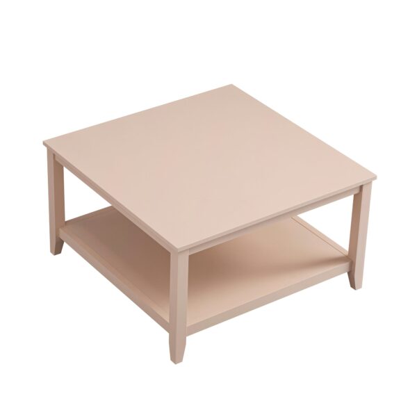 mironel Nude Pink 80cm Square Coffee Table – Oakham Chic Centerpiece - Image 4