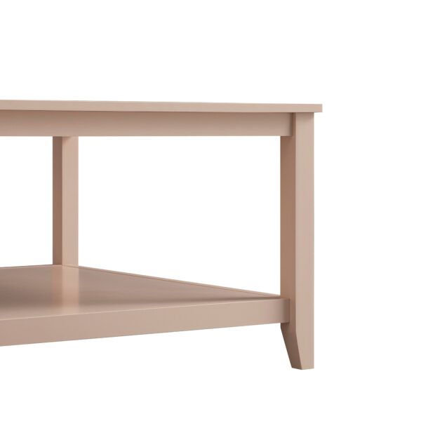mironel Nude Pink 80cm Square Coffee Table – Oakham Chic Centerpiece - Image 5