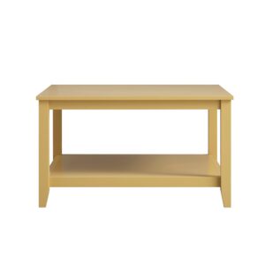 mironel Rattan Yellow 80cm Square Coffee Table – Oakham Stylish Centerpiece