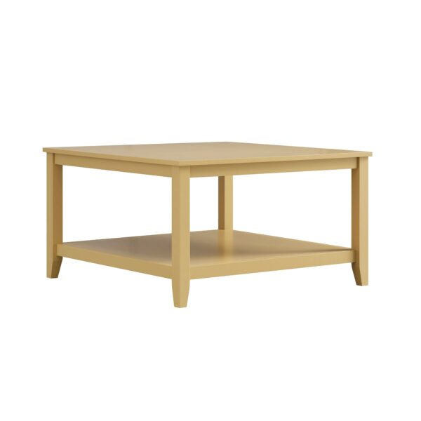 mironel Rattan Yellow 80cm Square Coffee Table – Oakham Stylish Centerpiece - Image 2