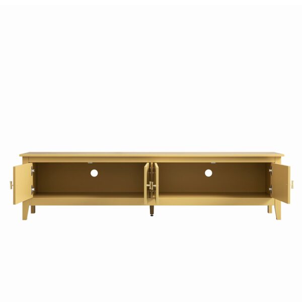 mironel Rattan Yellow 180cm Wide TV Unit – Oakham Entertainment Center - Image 4