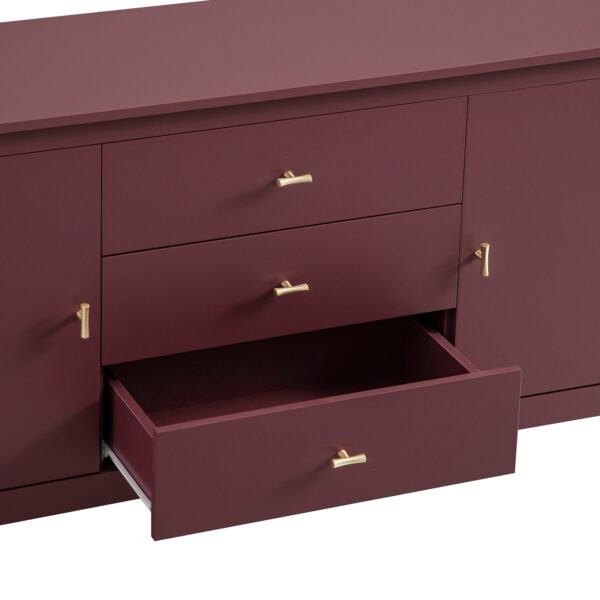 mironel Wild Cherry Wide Sideboard with Drawers – Oakham Stylish Storage Solution - Image 15