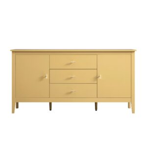 mironel Rattan Yellow Wide Sideboard with Drawers – Oakham Bright Storage Solution