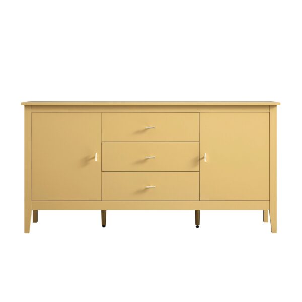 mironel Rattan Yellow Wide Sideboard with Drawers – Oakham Bright Storage Solution