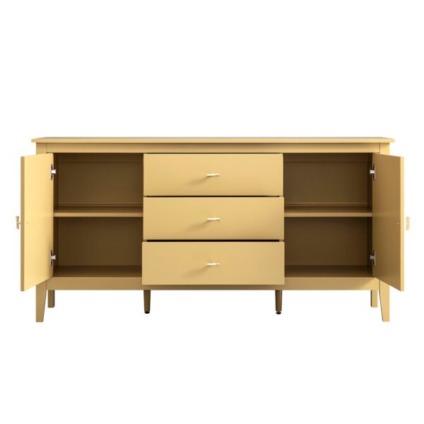 mironel Rattan Yellow Wide Sideboard with Drawers – Oakham Bright Storage Solution - Image 4