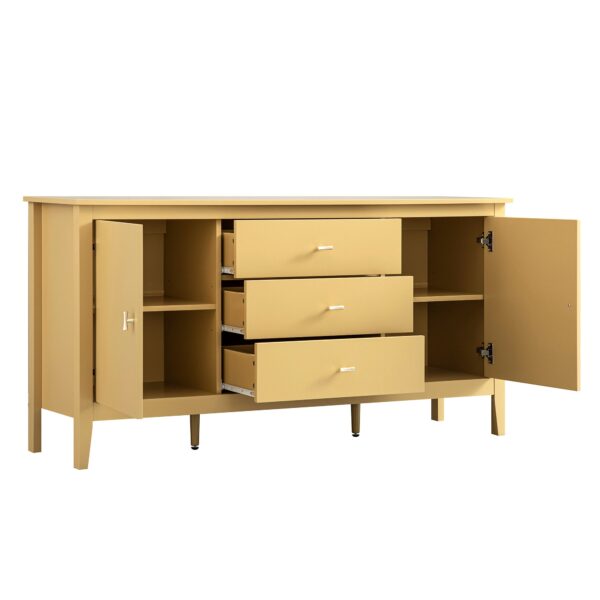 mironel Rattan Yellow Wide Sideboard with Drawers – Oakham Bright Storage Solution - Image 5