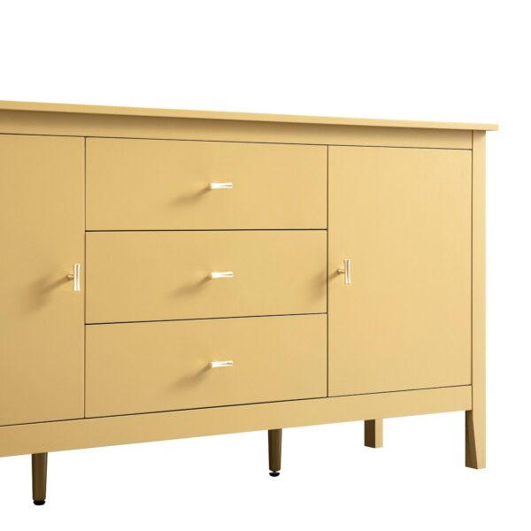 mironel Rattan Yellow Wide Sideboard with Drawers – Oakham Bright Storage Solution - Image 8