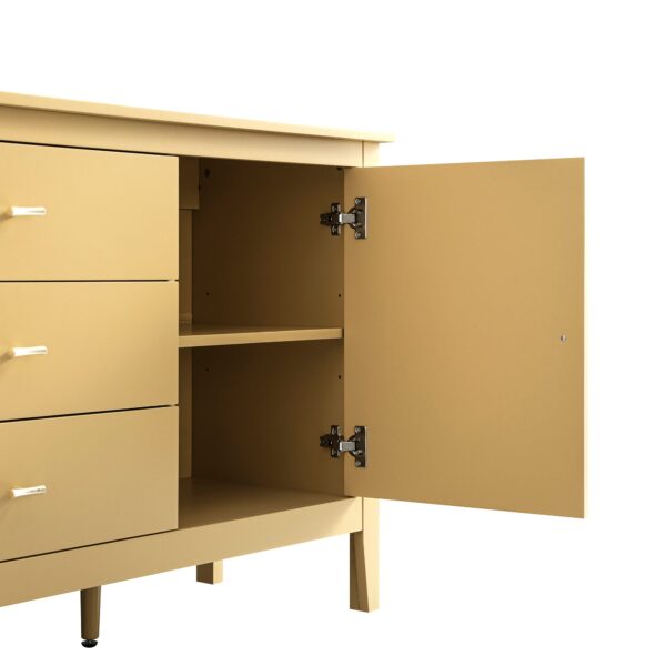 mironel Rattan Yellow Wide Sideboard with Drawers – Oakham Bright Storage Solution - Image 10