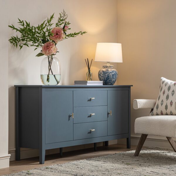 mironel Stormy Blue Wide Sideboard with Drawers – Oakham Modern Storage Solution - Image 2