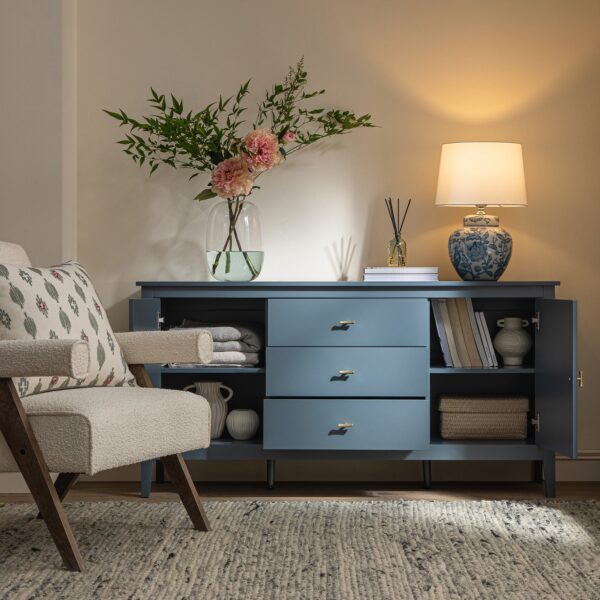 mironel Stormy Blue Wide Sideboard with Drawers – Oakham Modern Storage Solution - Image 3