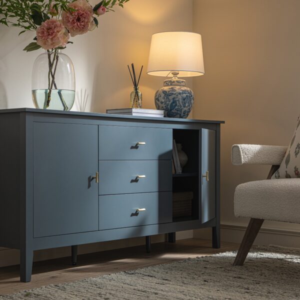 mironel Stormy Blue Wide Sideboard with Drawers – Oakham Modern Storage Solution - Image 4