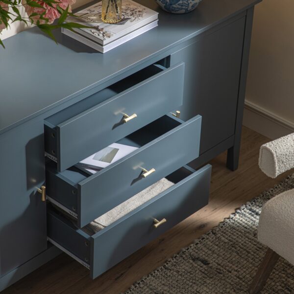 mironel Stormy Blue Wide Sideboard with Drawers – Oakham Modern Storage Solution - Image 7