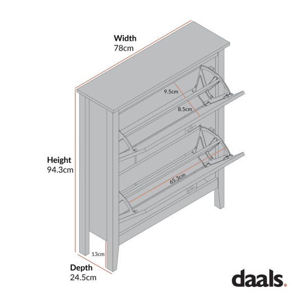 mironel Desert Sage 2-Tier Shoe Cabinet – Compact Oakham Organizer - Image 3