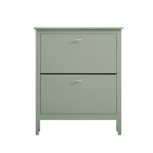 mironel Desert Sage 2-Tier Shoe Cabinet – Compact Oakham Organizer