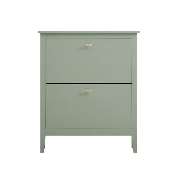 mironel Desert Sage 2-Tier Shoe Cabinet – Compact Oakham Organizer