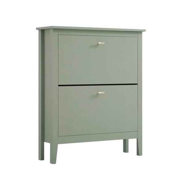 mironel Desert Sage 2-Tier Shoe Cabinet – Compact Oakham Organizer - Image 2