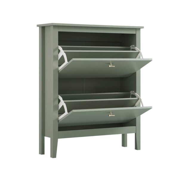 mironel Desert Sage 2-Tier Shoe Cabinet – Compact Oakham Organizer - Image 4