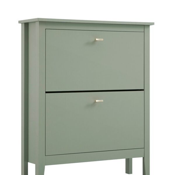 mironel Desert Sage 2-Tier Shoe Cabinet – Compact Oakham Organizer - Image 7