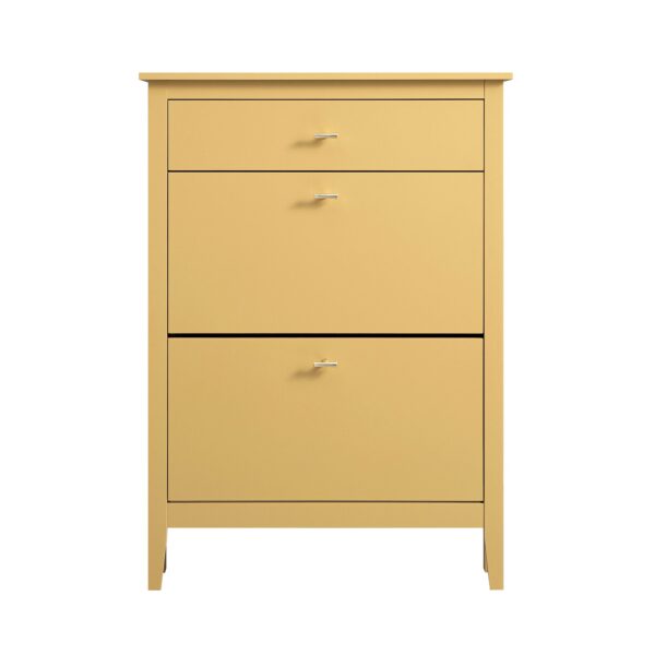 mironel Rattan Yellow 2-Tier Shoe Cabinet with Top Drawer – Oakham Organizer