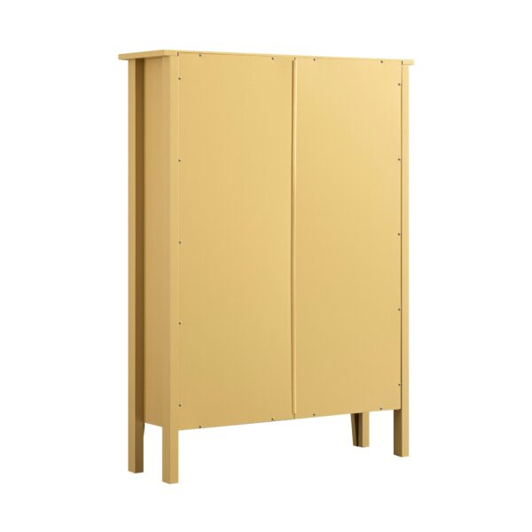 mironel Rattan Yellow 2-Tier Shoe Cabinet with Top Drawer – Oakham Organizer - Image 6